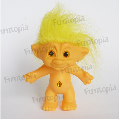 Troll Doll 10cm with jewell and Yellow hair