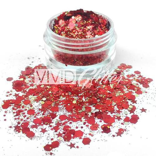 VIVID Glitter - Loose Chunky Body Glitter - Cardinal Red