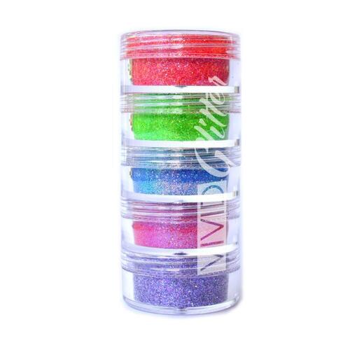 Vivid Glitter Loose Fine 'Twister Rainbow' Stack - 5 x 7.5g Jars